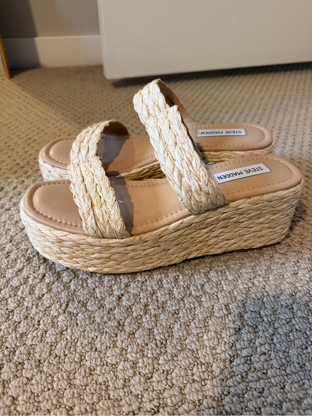 Steve Madden Braided Double Strap Platform Sandals - Size 9.5